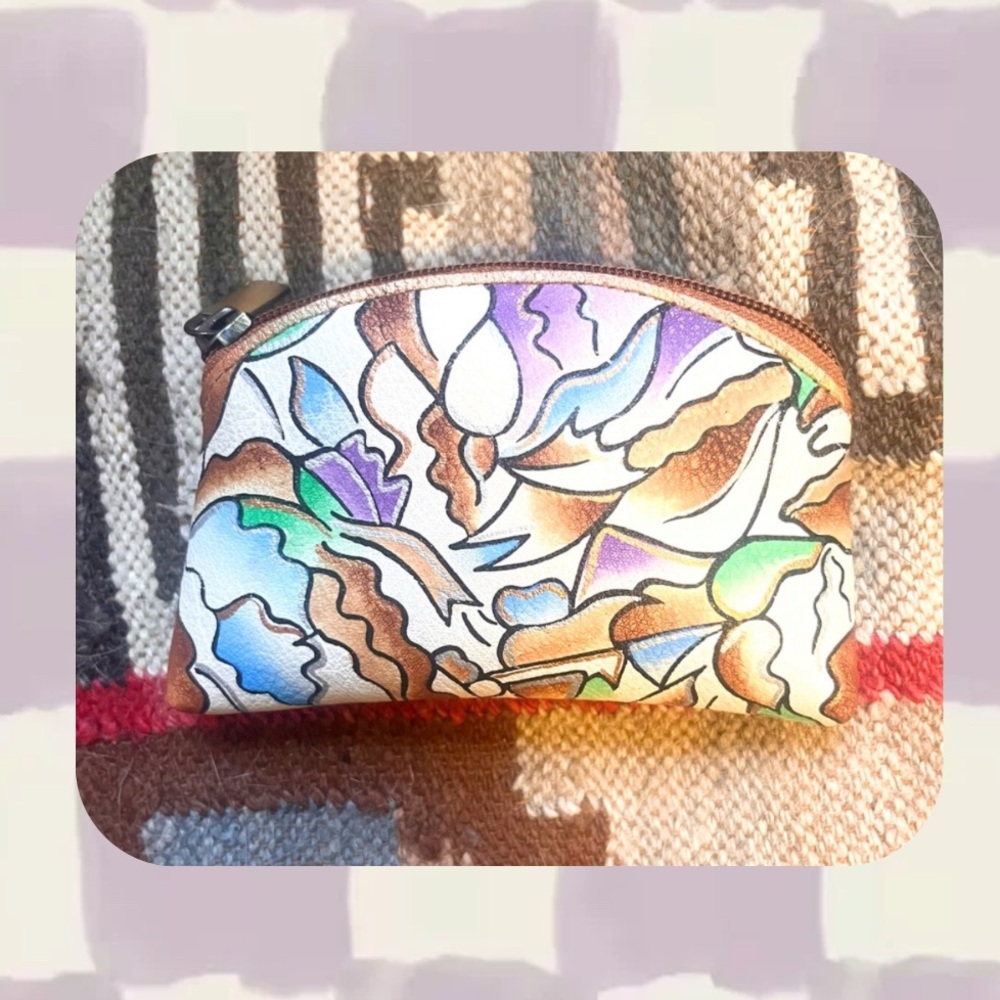 (wallet) 🍭 3/$20 hand painted abstract design coin purse pouch